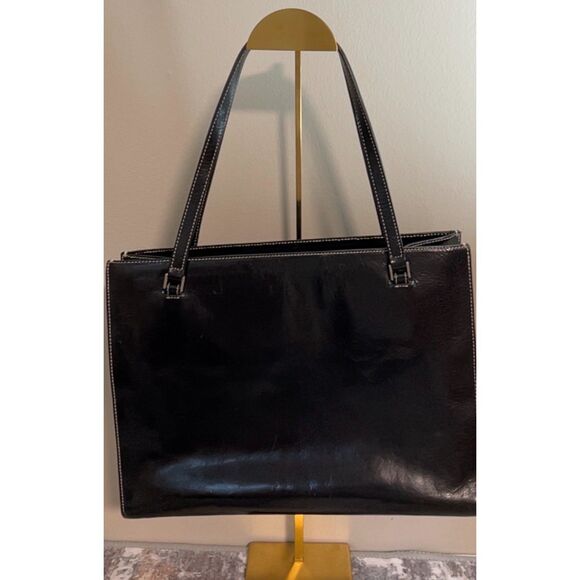 Vintage Kate Spade black patent leather shoulder/tote bag - Picture 2 of 13